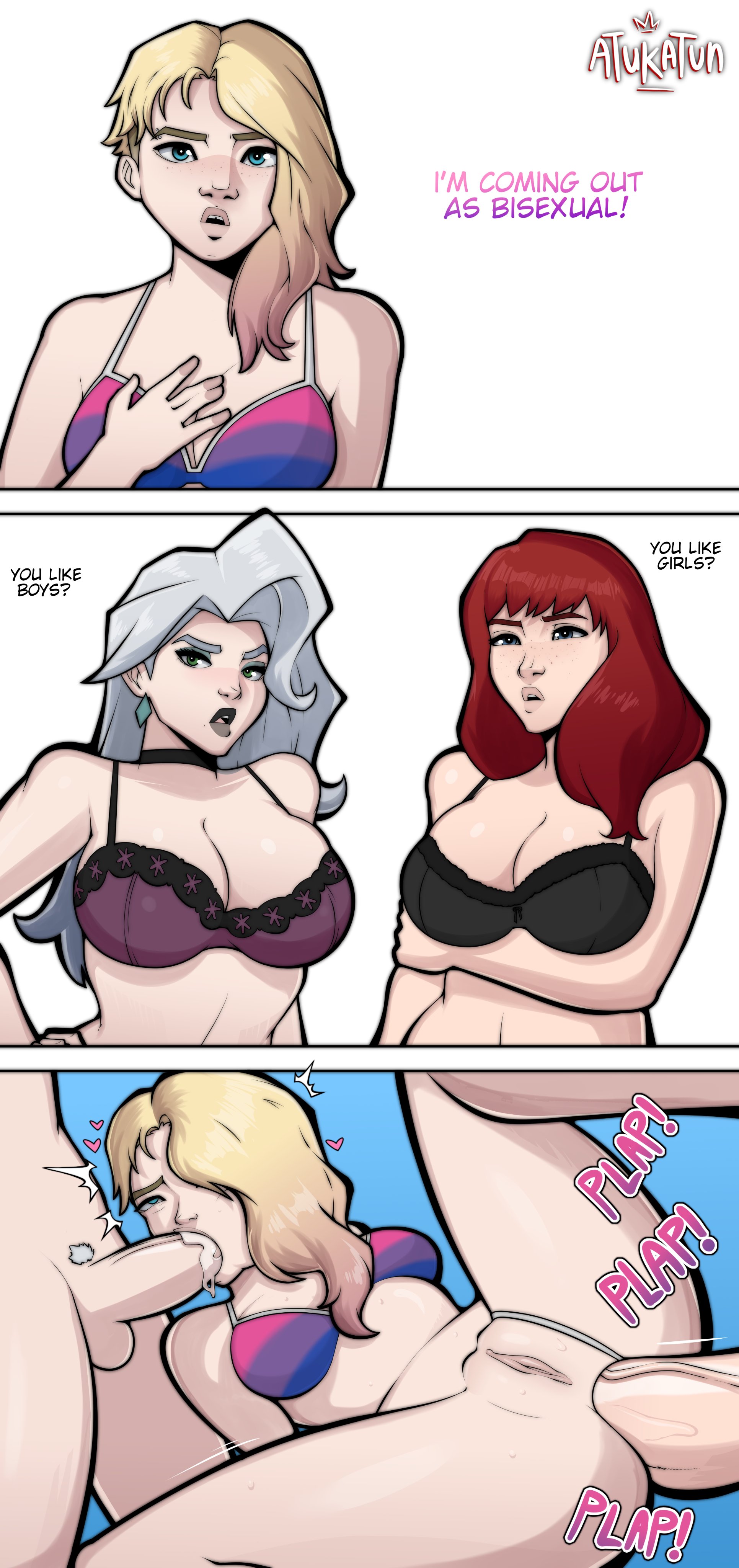 2026, anal, anal sex, atukatun, bisexual, black cat (marvel), blowjob, cum, cum in mouth, felicia hardy, futanari, gwen stacy, gwen stacy (spider-verse), marvel, marvel comics, mary jane watson, multiple penises, oral, oral sex, penis, spider-gwen, spider-man (series), threesome