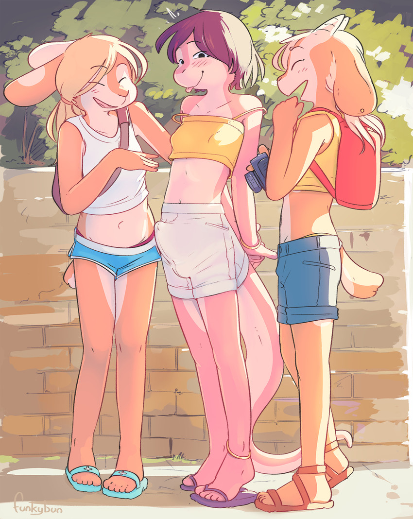 1futa, 1girls, amphibian, anthro, foreskin, funkybun, furry, futanari, rabbit, rose (funkybun), sophie (funkybun), transfem, transgender woman