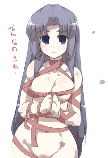 asakura_ryouko female female_only human nude ribbon solo suzumiya_haruhi_no_yuuutsu tokyo translated