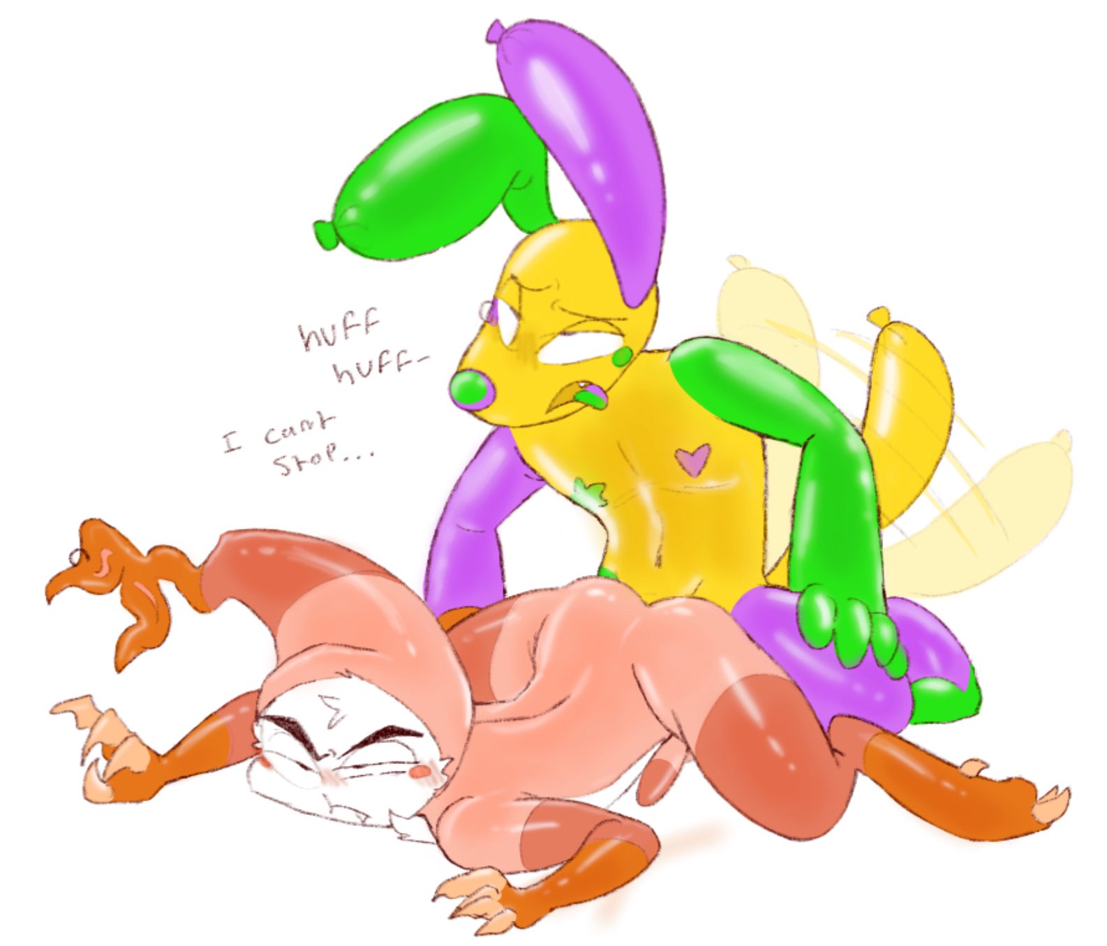 2boys, anal, anal sex, blush, cizzypop, dandy's world, gay, gay sex, looey (dandy's world), male, shrimpo (dandy's world), tail wagging, yaoi