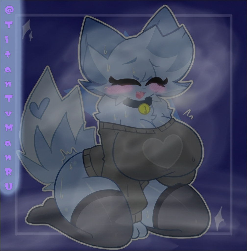 1girls, 2026, artist logo, artist name, artist signature, artist upload, blushing female, breast press, breast squeezed together, breasts bigger than head, cat ears, cat humanoid, cat tail, catgirl, catstyle kitty, closed eyes, collar, excited expression, excited face, excited female, expressions, female sweat, furry, heat, hoodie, in heat, kit community, kit community v2, legs open, no ai, open mouth, sitting, socks, solo female, solo focus, sweat, tagme, tagme (artist), tagme (character), tagmeo, titantvmanru, youtuber girl