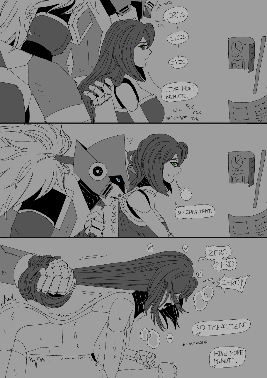 backshots big_breasts breasts clothed clothes clothing dominant_male dubious_consent fucked_from_behind hair_pull hair_pulling implied_penetration instant_loss instant_loss_2koma iris_(mega_man) larger_male long_hair mega_man mega_man_x naked naked_female nude nude_female penis_in_pussy saltyegg0 shorter_female smaller_female submissive_female taller_male vaginal_penetration vaginal_sex zero_(mega_man)