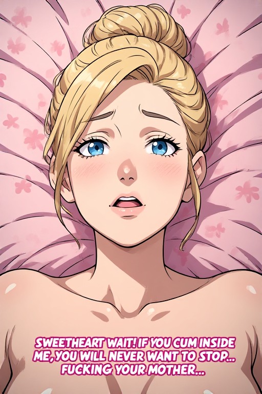 ai generated, blonde female, hidden sex, incest, mother and son, pov, pov eye contact, sex