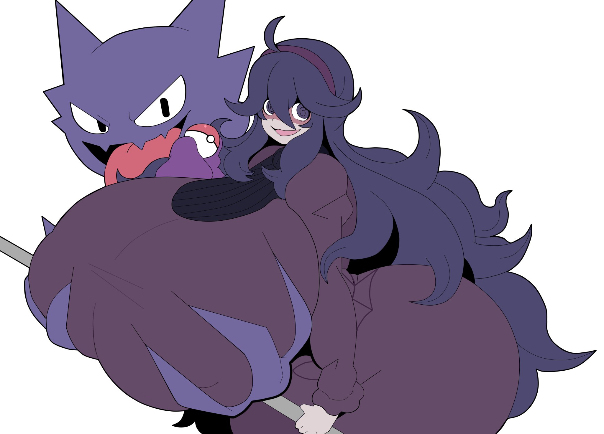 1girls, big breasts, casualdemo, clothed, clothed female, gothic taco, groping, groping breasts, haunter, hex maniac, hyper, hyper ass, hyper breasts, massive ass, massive thighs, pokeball, pokemon