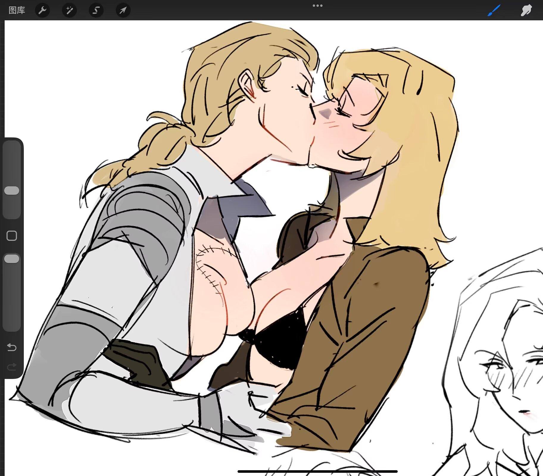 2girls, eva (metal gear solid), fabulousyes, kissing, metal gear solid, metal gear solid 3, the boss, yuri