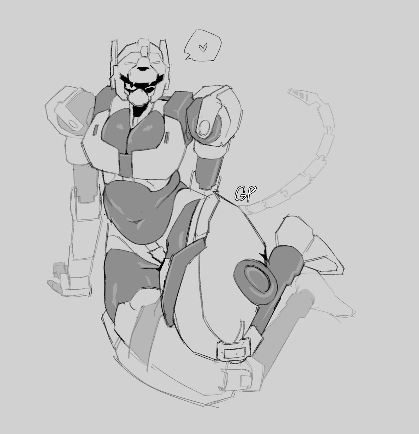 1girls, belly, catgirl, cheetah girl, cheetah tail, chubby, chubby belly, curvy, curvy female, female only, mecha, mecha focus, mecha girl, metal cardbot, n12griffith, pinup, robot girl, tachi (metal cardbot), tachy (metal cardbot), tummy