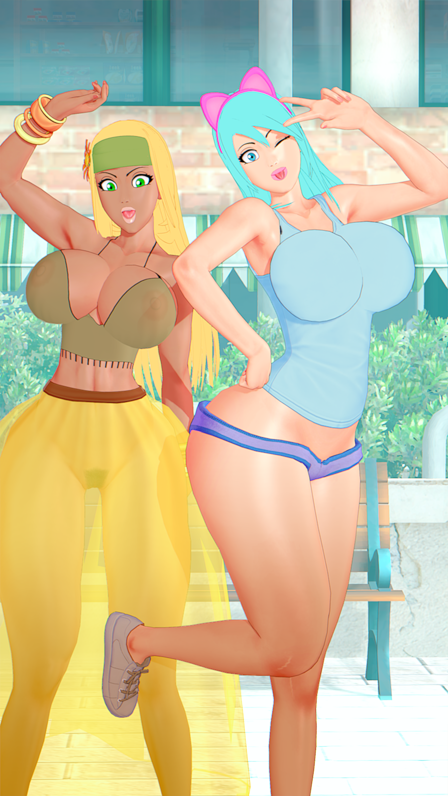 2girls 3d ass athletic athletic_female big_ass big_breasts blue_hair bottom_heavy breasts bust busty chest cleavage curvaceous curvy curvy_figure eyebrows eyelashes eyes female female_focus fit fit_female hair hips hourglass_figure huge_ass huge_breasts jacqui_herron julia_herron kaoskatsu large_ass large_breasts legs light-skinned_female light_skin lips mature mature_female my_mom_and_sister_are_size_queen_sluts slim slim_waist thick thick_hips thick_legs thick_thighs thighs top_heavy top_heavy_breasts upper_body voluptuous voluptuous_female waist wide_hips