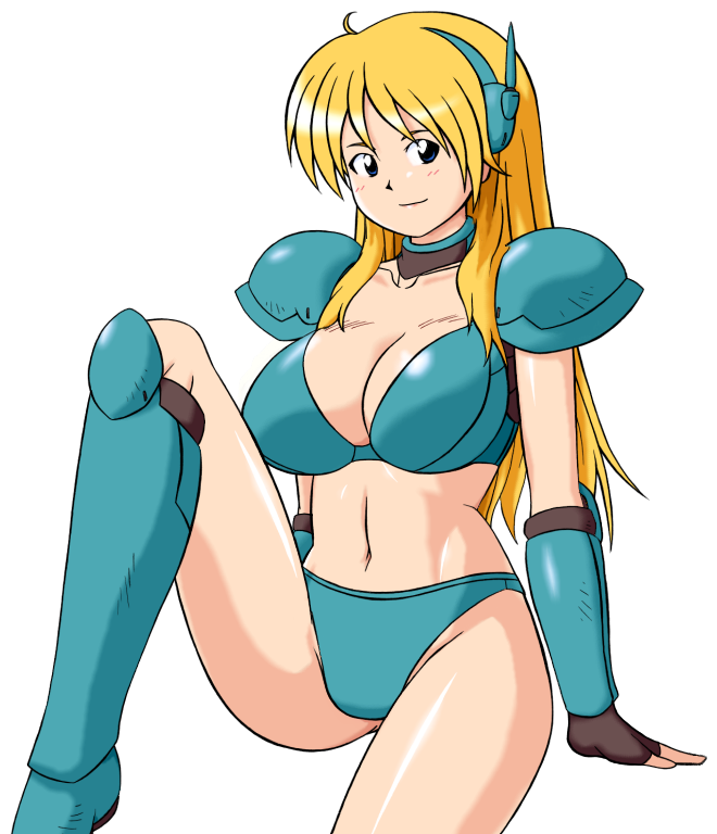 1girls alluring big_breasts blonde_hair breasts contra contra_4 contra_hard_corps konami long_hair looking_at_viewer midriff sheena_etranzi shiraki_(the_perfect_world) transparent_background