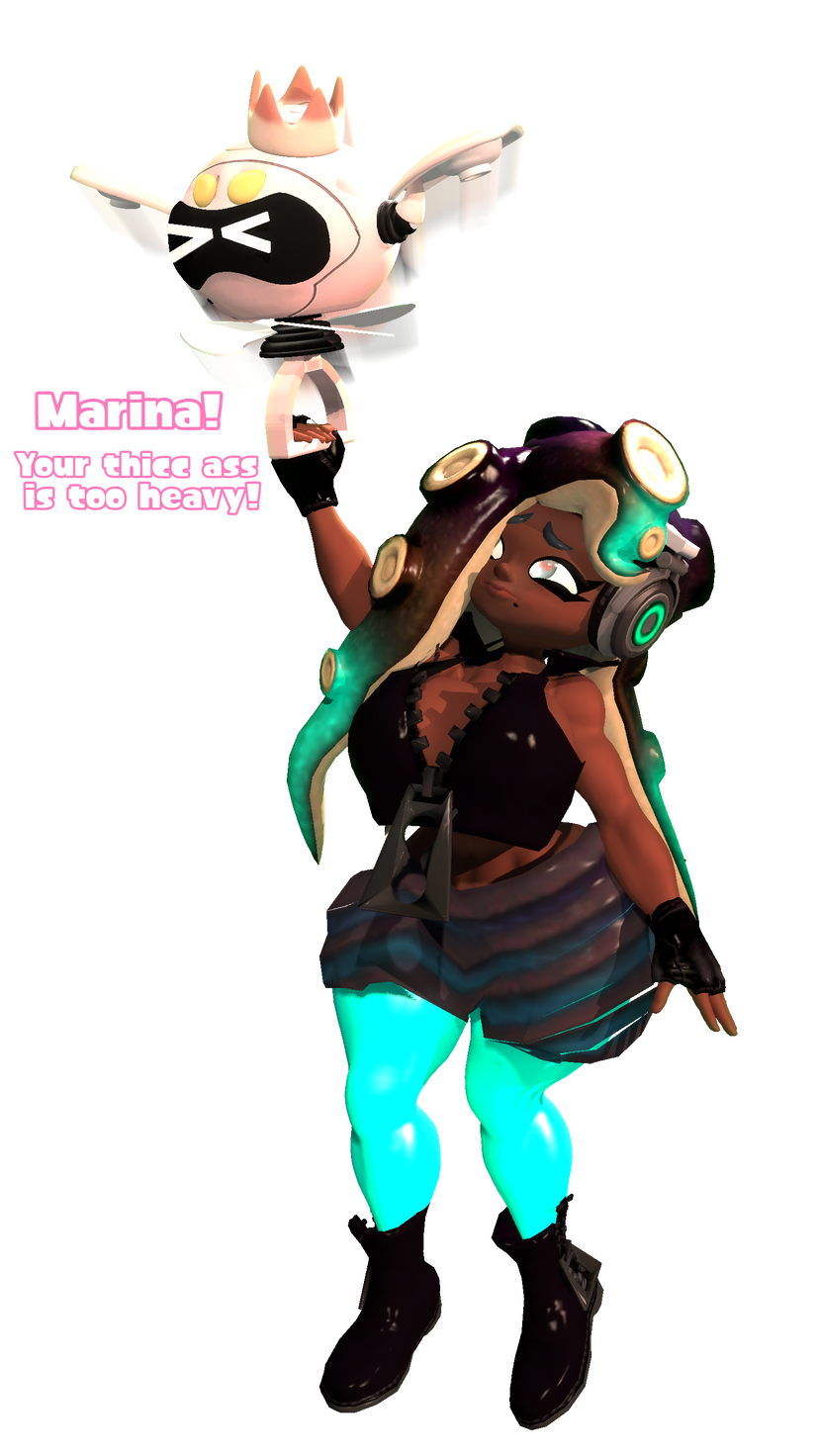 ass bubble_butt curvy curvy_body marina_(splatoon) pearl_(splatoon) pearl_drone_(splatoon) relliksb splatoon splatoon_3 splatoon_3:_side_order transparent_background