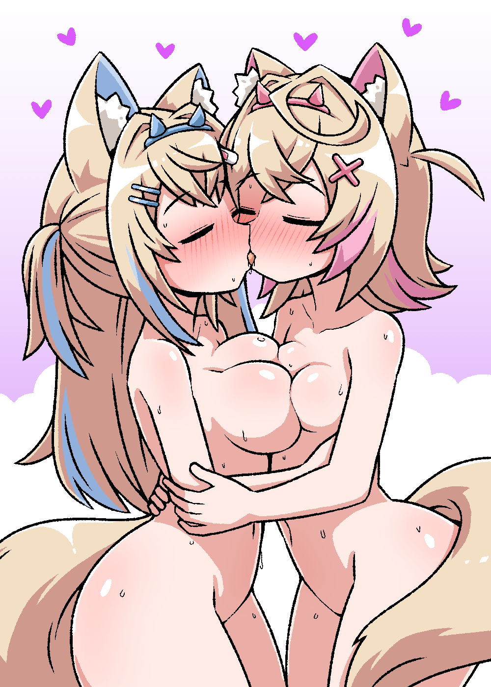 breasts duo duo_focus female female_only fuwamoco fuwawa_abyssgard hololive hololive_english hololive_english_-advent- huge_breasts incest inksgirls kissing mococo_abyssgard sisters twincest twins virtual_youtuber yuri