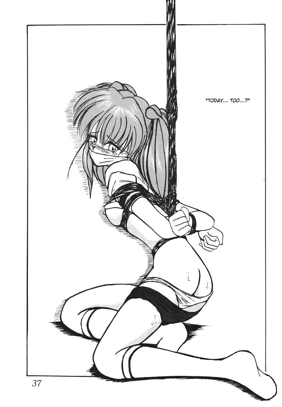 asuka_langley_sohryu bondage crying crying_with_eyes_open exposed_ass female gag gagged gainax gym_uniform immobile neon_genesis_evangelion scared slave