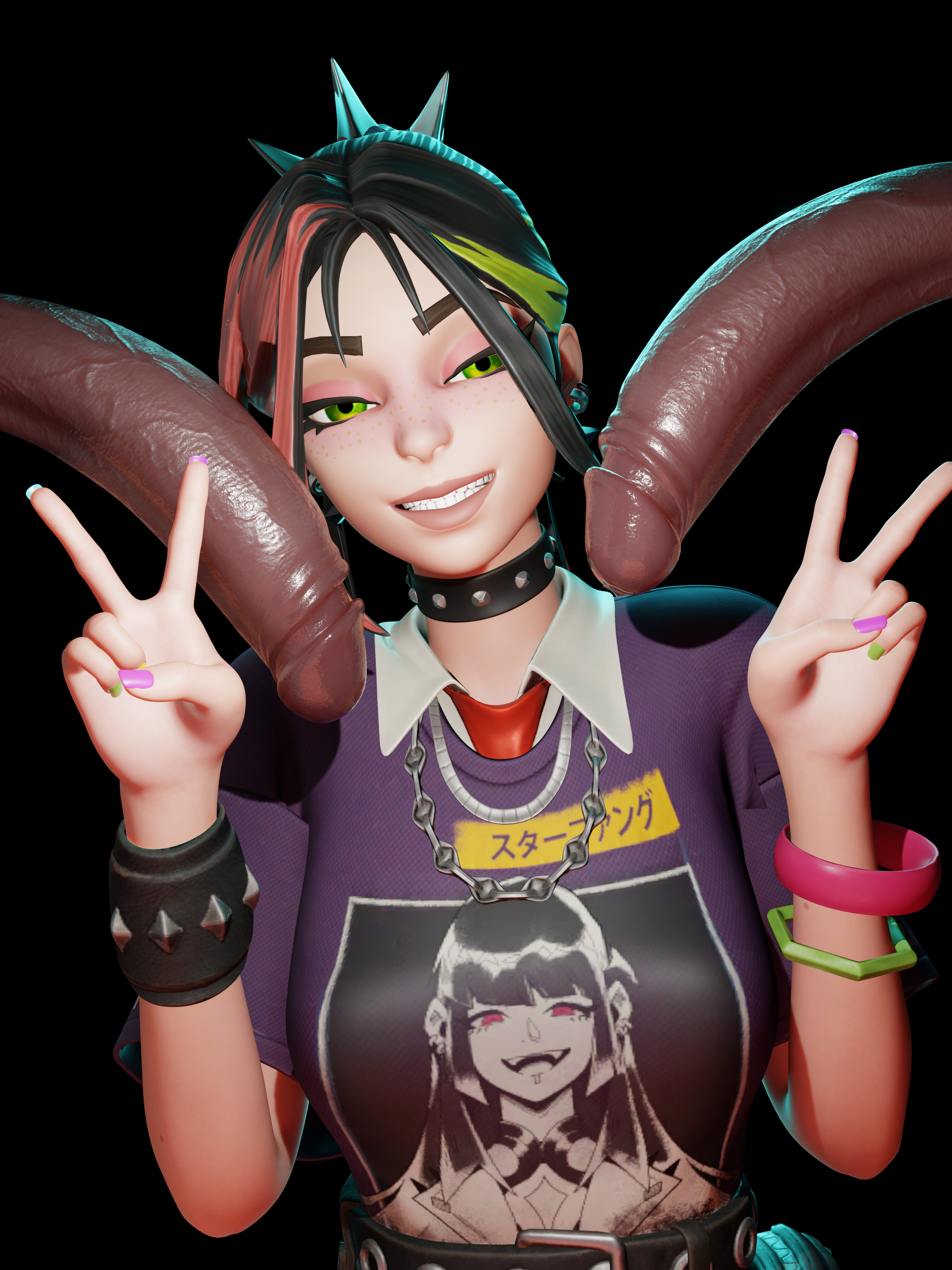 3d, dark skin, dark-skinned male, female, fortnite, gmgkaiser, helsie (fortnite), huge cock, interracial, male, multiple penises, penis, tagme, victory pose
