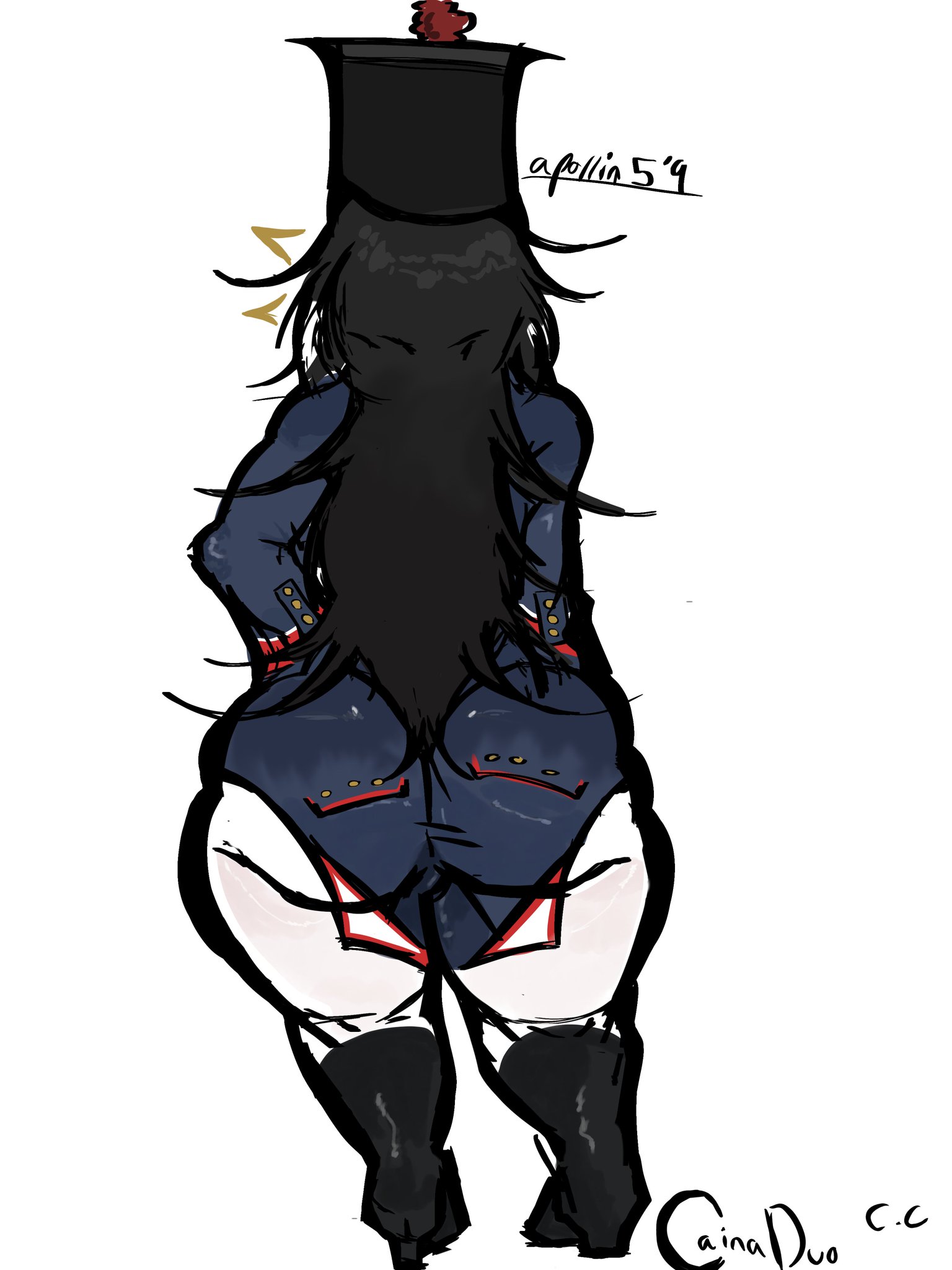 2024, artist name, ass, ass focus, back view, big ass, big butt, cainaduo, clothed, clothing, female, female only, guts & blackpowder, guts and blackpowder, roblox, roblox game, robloxian, standing, tagme, thick ass, thick thighs, thighs
