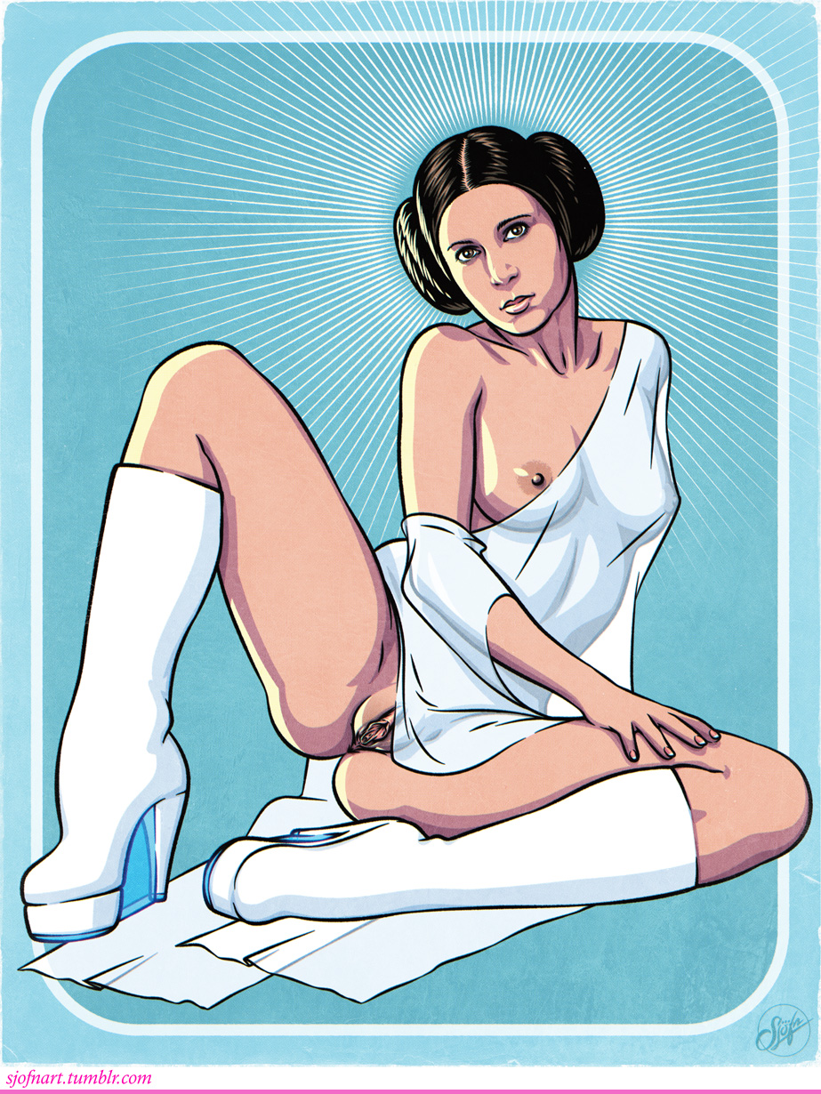 a new hope, black hair, boots, breasts, dress, female, high heels, nipples, princess leia organa, pussy, sitting, sjofn, solo, star wars