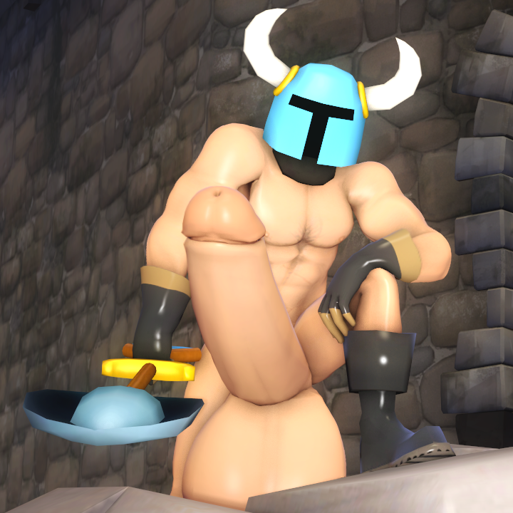 1boy 3d abs boots erection gay gloves headgear helmet huge_cock huge_testicles human hyper hyper_penis hyper_testicles kayakazan_(artist) male_only muscles nude outside penis pose pyro shovel shovel_knight shovel_knight_(character) solo source_filmmaker team_fortress team_fortress_2 testicles weapon