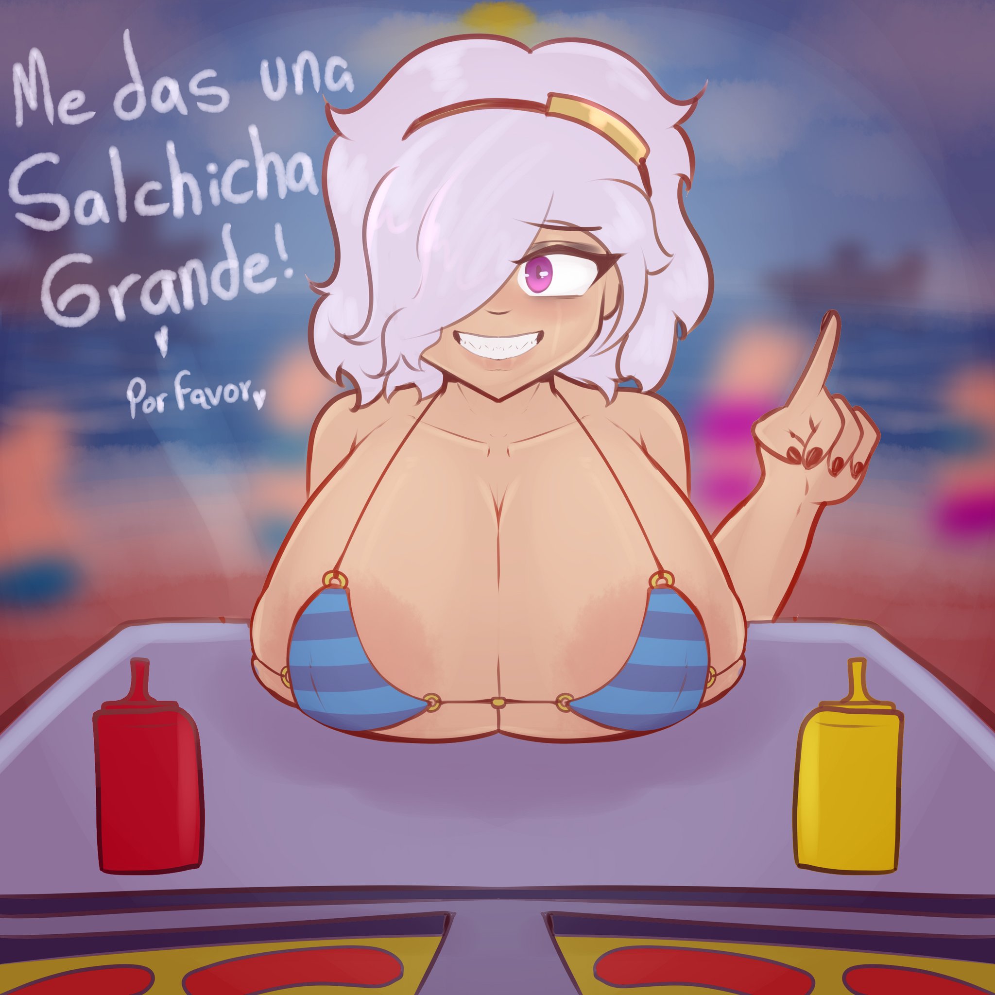 big breasts, brawl stars, breasts, colette (brawl stars), female, sfcompany1e (artist)