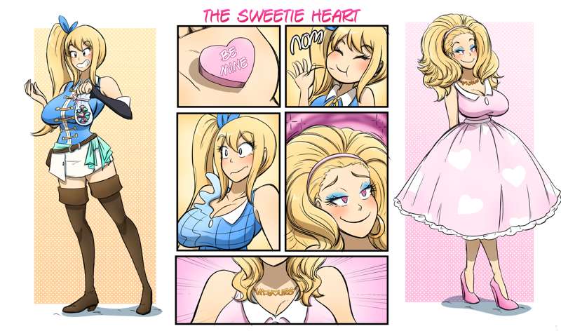 fairy_tail high_heels hypnosis kobi-tfs lucy_heartfilia mind_control pink_eyes stay_at_home_mom stepfordization tagme transformation valentine's_day