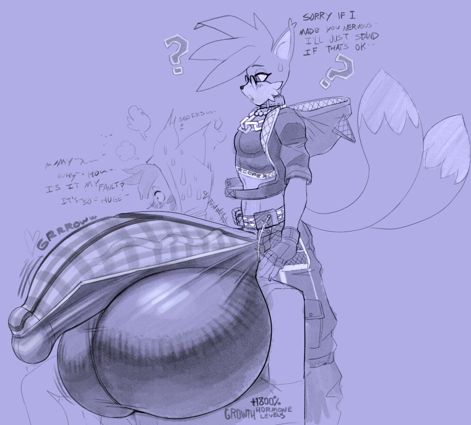 2boys, aged up, anthro, ass, balls, balls bigger than head, big ass, big butt, big penis, bulge, duo, erection, erection under clothes, expansion, fully clothed, genital expansion, genital growth, genital growth (enlargement), gigantic balls, growth, huge balls, huge bulge, huge cock, hyper, hyper balls, hyper bulge, hyper genitalia, hyper penis, hyper testicles, male, male focus, male only, massive balls, massive penis, monochrome, penis, penis expansion, penis growth, penis growth (enlargement), sega, small but hung, snao, sonic (series), sonic the hedgehog (series), tails, tails the fox, testicles, underwear
