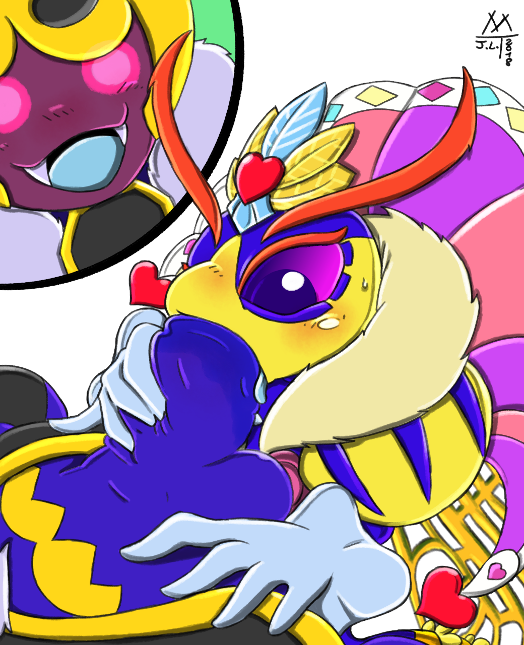 arachnid arthropod bee big_penis dark_taranza fellatio female huge_cock insects kirby_(series) kirby_triple_deluxe male meatboom nintendo oral penis queen_sectonia sex spider straight team_kirby_clash_deluxe video_games wasp