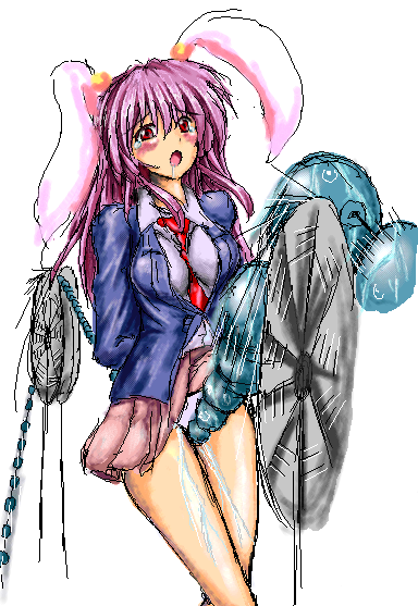 bead_sex_machine beads blush bondage bunny_ears crotch_rub cruelty_to_animals machine monikano oekaki panties pussy_juice pussy_juice_trail reisen_udongein_inaba rope_walking sex_machine sketch skirt tears touhou underwear