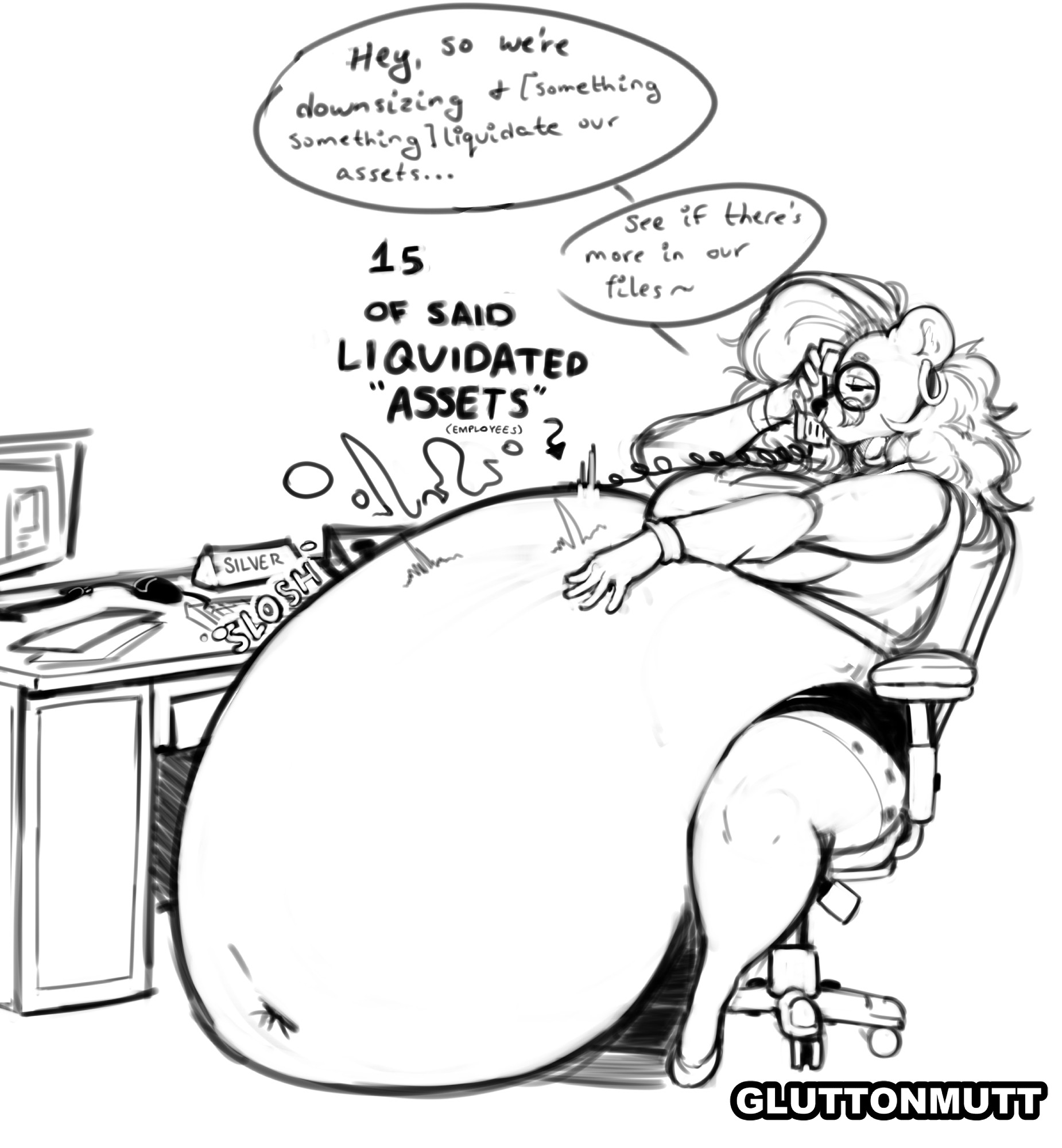 bbw, big breasts, breasts, cleavage, huge breasts, overweight, princesssamoyed, silver (ezukapizumu), tagme, thick thighs, vore, vore belly, wide hips