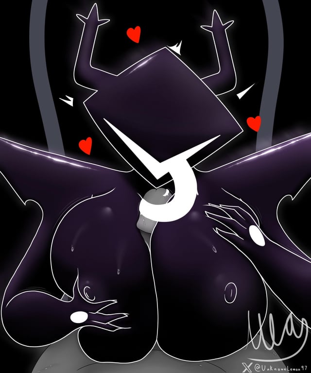 big ass, big breasts, big butt, big nipples, big thighs, blowjob, breasts, comfy, deltarune, deltarune chapter 3, deltarune chapter 4, heart, hearts around head, roaring knight, straight, titjob, vessel (deltarune), white tongue