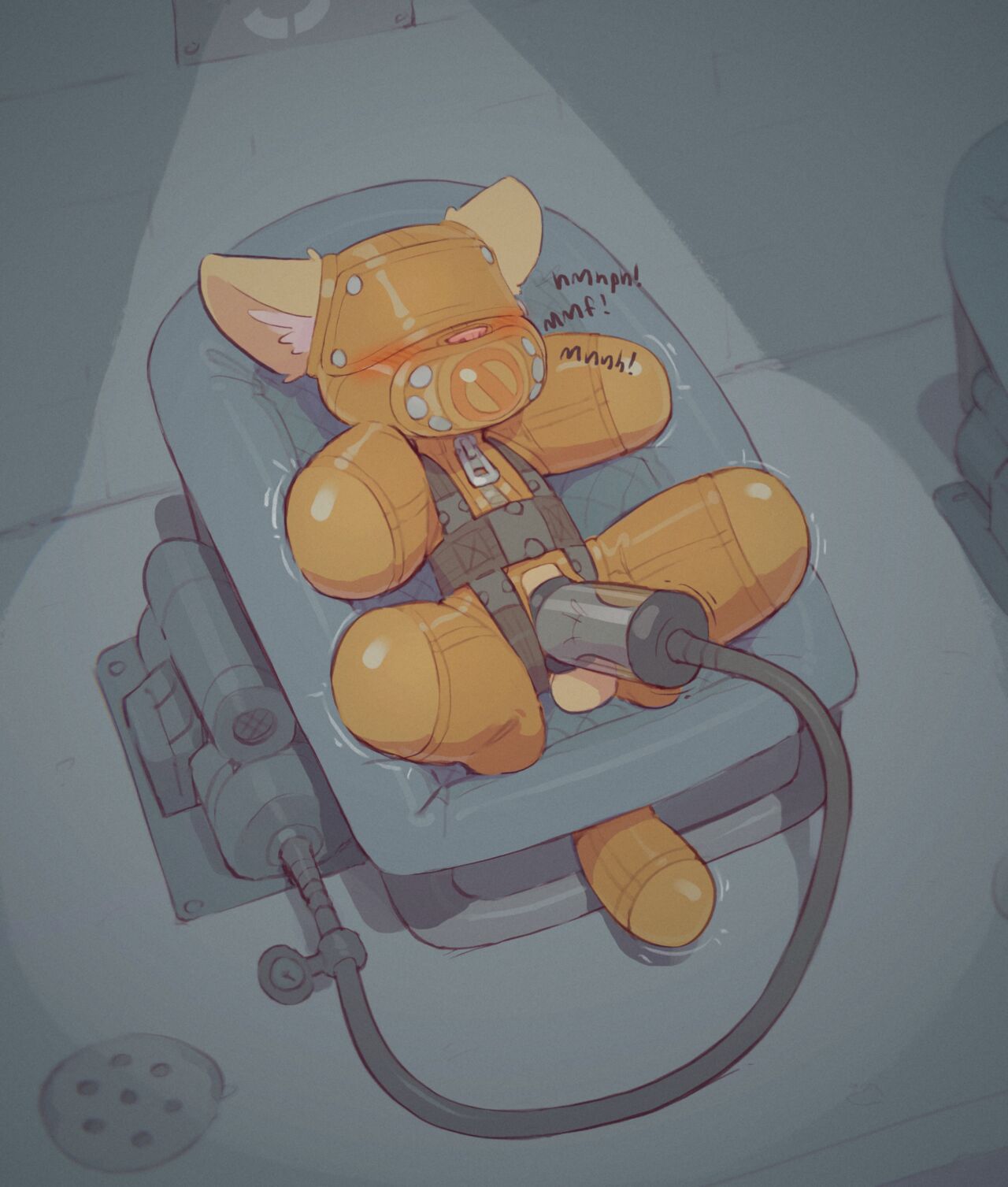 1boy, 2025, animal, cub, furry, male, male cub, male only, milking, moaning, moaning in pleasure, rape, restrained, unknown artist