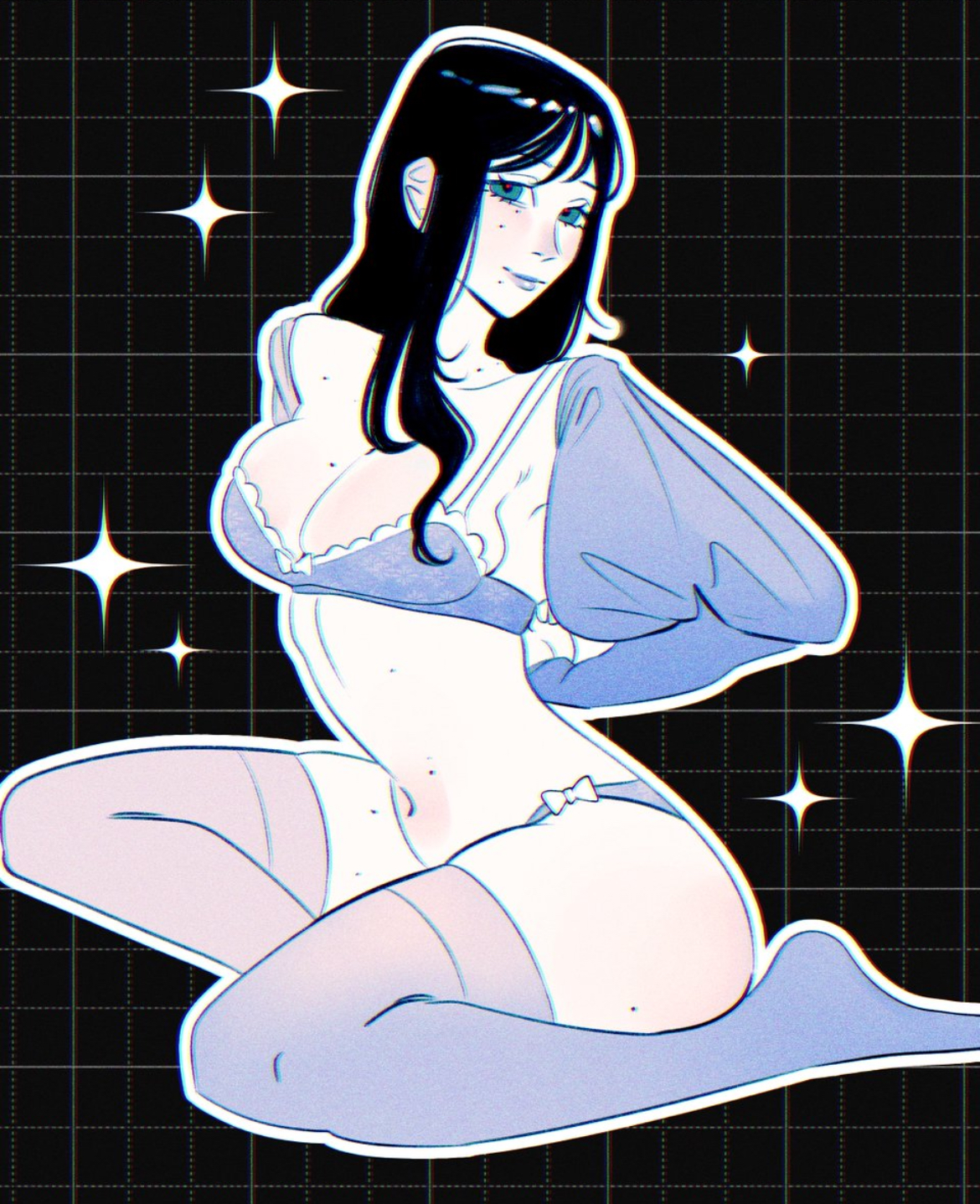 belly, belly button, chainsaw man, cogumelodejeans, cute, cute clothing, cute face, female, female focus, female only, female torso, juicy lips, legs, lingerie, lingerie bra, lingerie panties, looking at viewer, midriff, petite, petite female, removing jacket, santa claus (chainsaw man), sexy, sexy body, skinny, skinny female, slender, slender body, slim waist, small breasts, solo, solo female, solo focus, stockings thigh highs, taking off jacket, thighhighs, thighs, tiny breasts, tummy