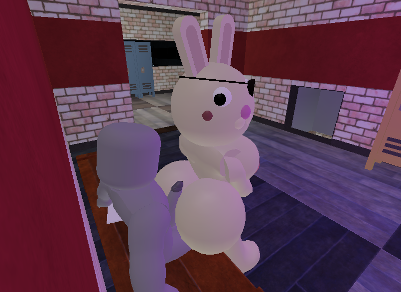 1boy 1boy1girl 1girls 3d ass assjob bunny_(piggy) butt buttjob couple eyepatch human looking_back naked penis penis_between_ass piggy:_book_1 piggy_(game) player rabbit roblox roblox_game sex tagme tits