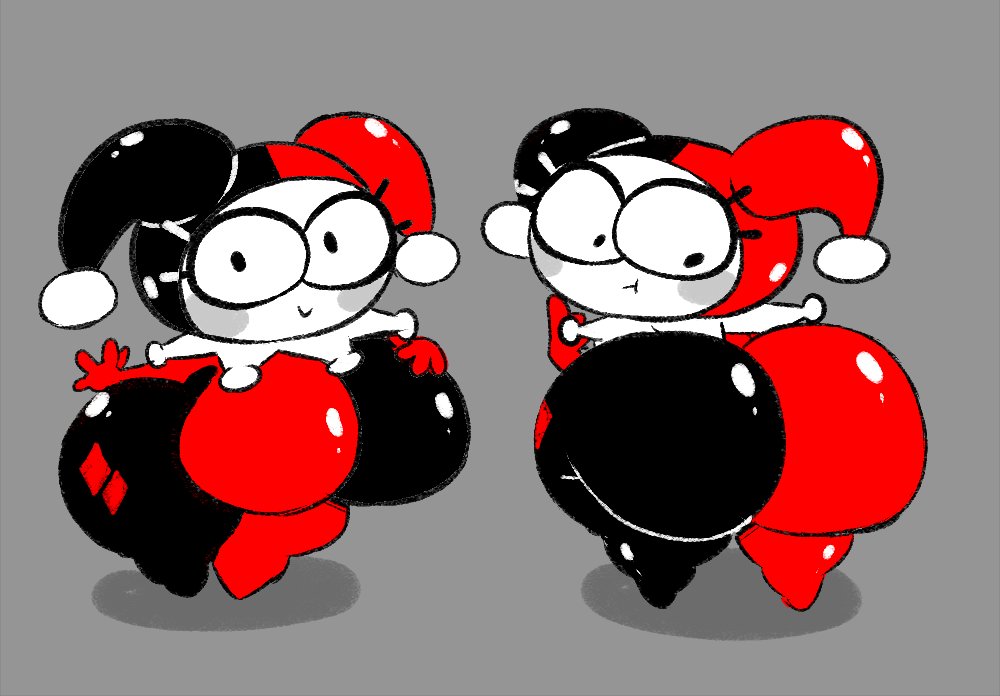 1girls, artstyle imitation, ass, ass body, batman (series), big ass, big breasts, black eyes, breasts, clothing, dc, dc comics, doobus goobus, female, female only, harley quinn, harley quinn (classic), harley quinn (doobus goobus), huge ass, huge breasts, hyper, hyper ass, hyper breasts, jester, jester outfit, moonraige, moonstadew, shortstack, solo, solo female