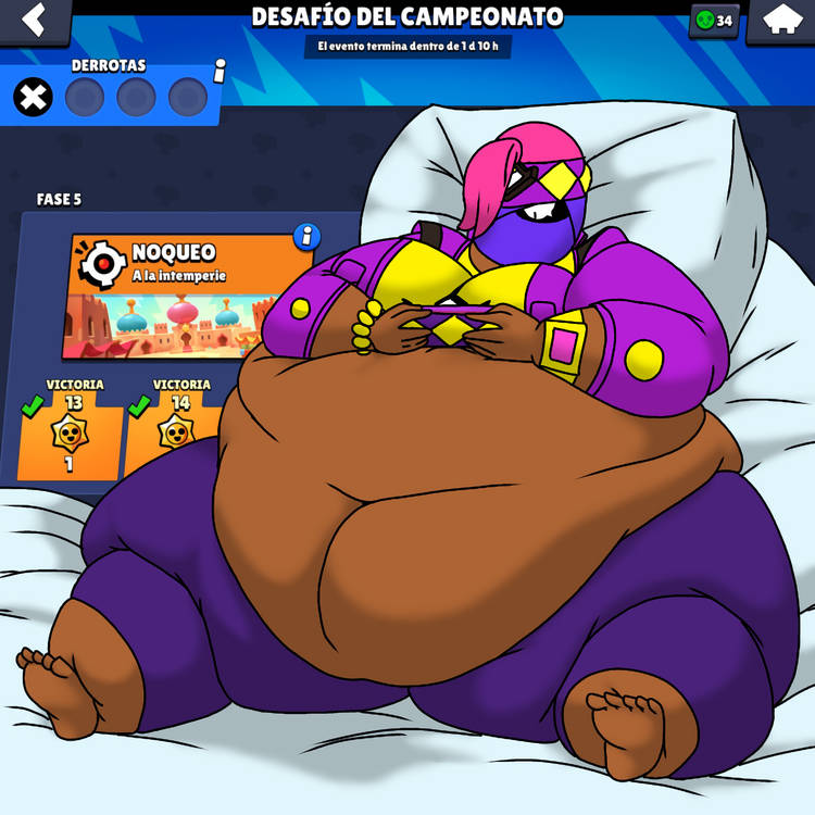 bandage bbw bed belly brawl_stars clothes_lift dark-skinned_female edit faceless fat fat_ass fat_butt fattening female female_only morbidly_obese obese phone pink_hair playing_videogame skin ssbbw supercell tara_(brawl_stars) thick_thighs thighs tight tight_clothing weight_gain