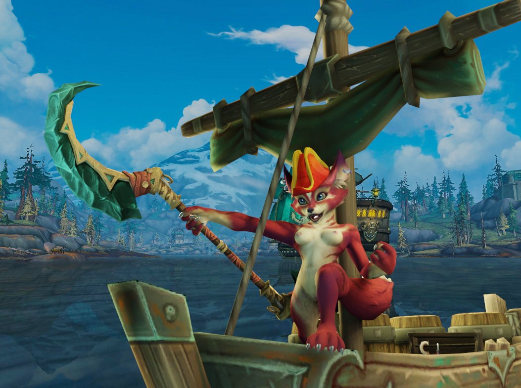 3d blizzard_entertainment boat kingofdracthyr naked naked_female outdoors outside pirate_hat tagme vulpera vulpera_female warcraft world_of_warcraft