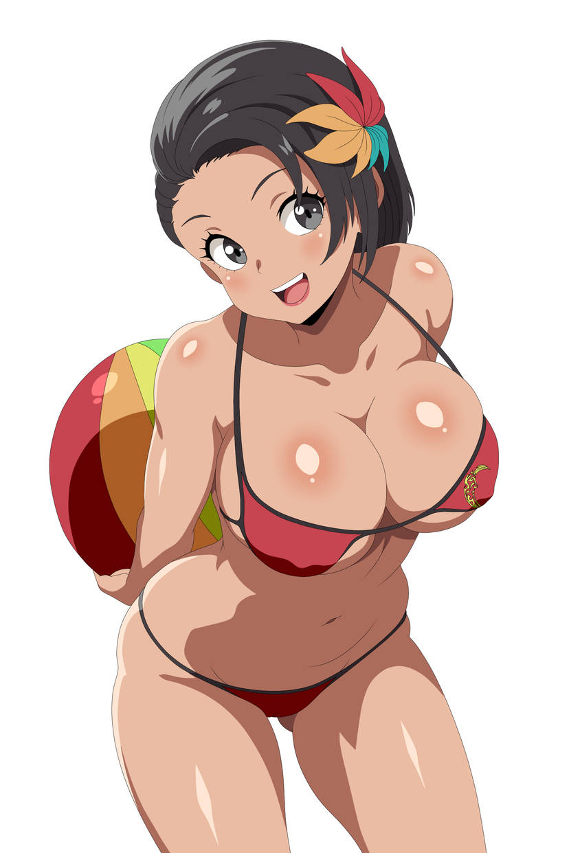 1girls alternate_version_available azucena_milagros_ortiz_castillo beach_ball big_breasts bikini black_hair core_rincon dark-skinned_female dark_skin erect_nipples erect_nipples_under_bikini female female_only flower_in_hair gray_eyes latina namco peruvian_female short_hair smile tekken tekken_8 voluptuous voluptuous_female