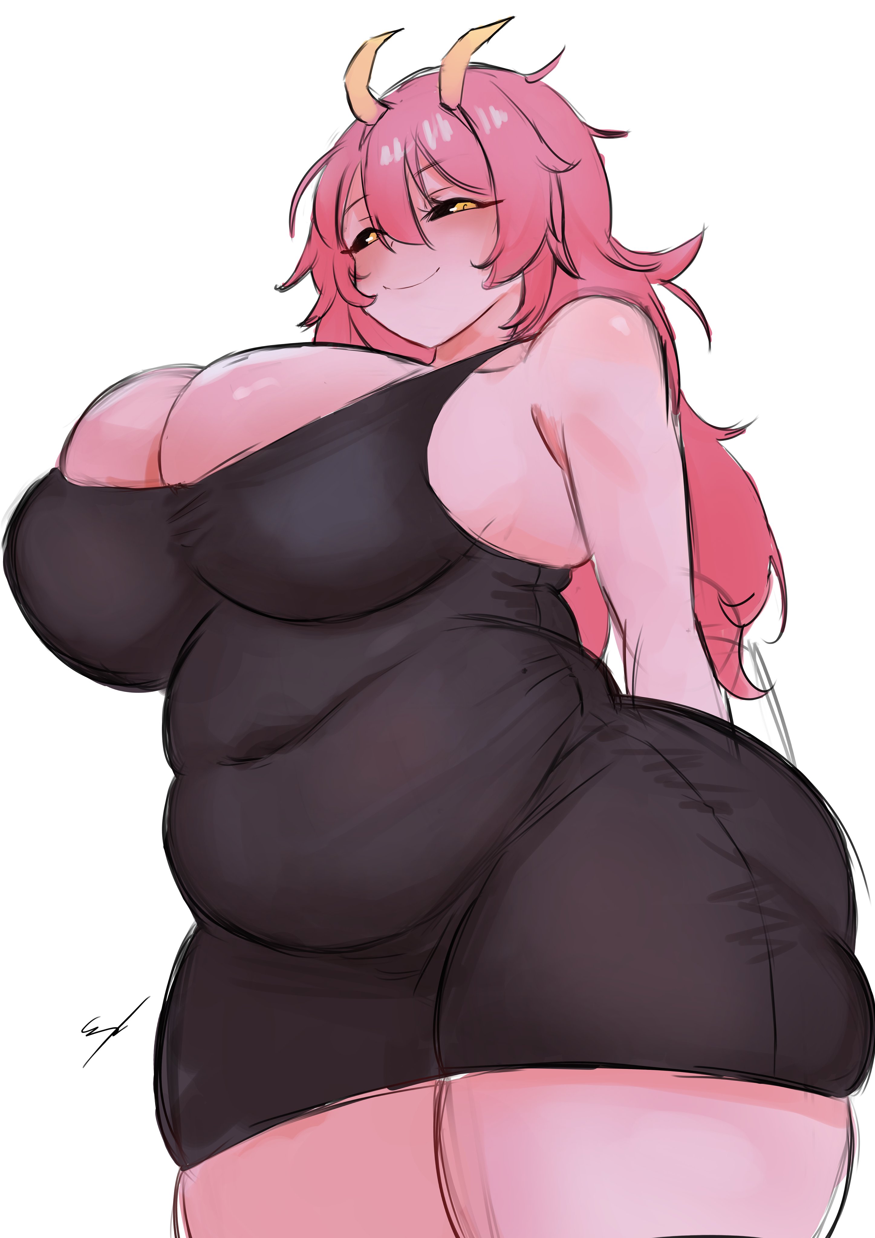 1girls, ashido mina time-skip, ass, belly overhang, boku no hero academia, chubby, chubby belly, chubby female, dress, erroz, female, female focus, female only, female thick thighs, large ass, long hair, mina ashido, mina ashido curvy (meme), mina ashido time-skip, my hero academia, my hero academia (finale), pink body, pink hair, post-timeskip, solo, thick thighs, thighs, wide hips