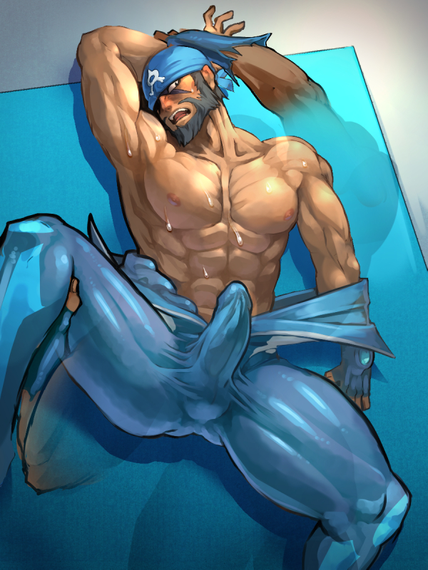 2boys archie_(pokemon) bara blush boner bulge darlton erection male male_only matt_(pokemon) multiple_boys multiple_males muscles penis pokemon pokemon_oras restrained sweat team_aqua undressing yaoi