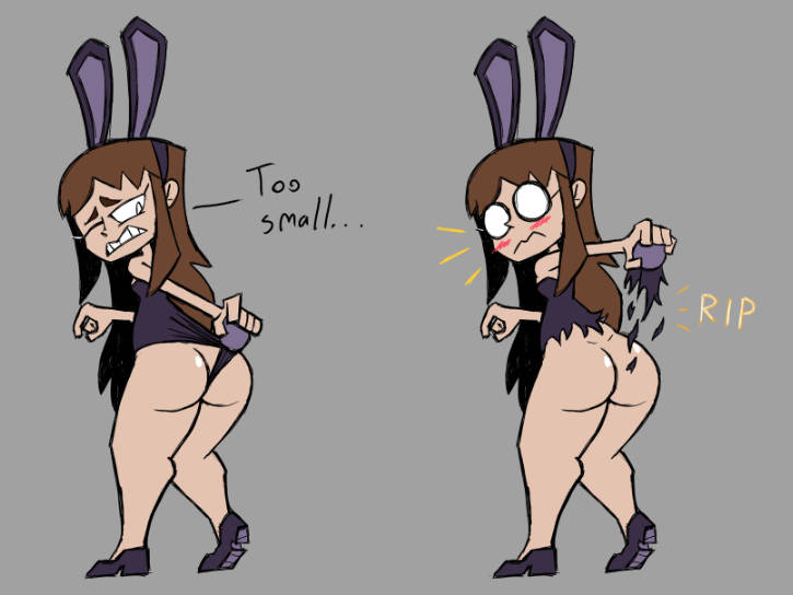 accidental_exposure ass bunny_ears bunnysuit female mr._skeliebones ripped_clothing torn_clothes torn_clothing wardrobe_malfunction wedgie