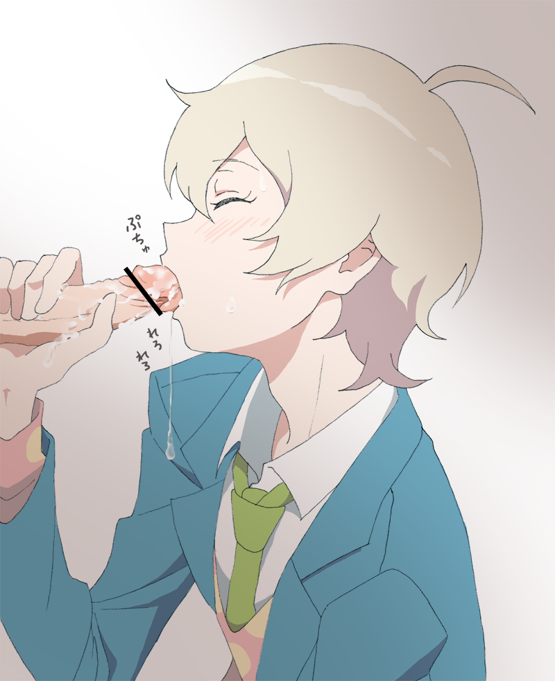 2boys blonde_hair blush cum cum_in_mouth drooling fellatio frottage guranaada hair handjob haru_(tsuritama) male_only multiple_boys oral penis saliva sanada_yuki short_hair sweat tsuritama wince yaoi