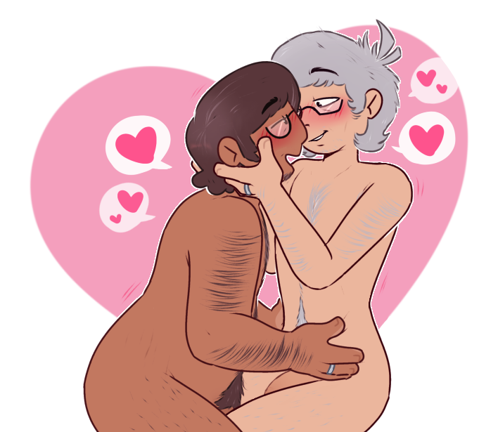 2024 2boys body_hair cl0ckability digital_drawing_(artwork) digital_media_(artwork) gay glasses grey_hair heart married_couple mature_male mobile_(scott_pilgrim) netflix passionate scott_pilgrim scott_pilgrim_takes_off sensual wallace_wells wedding_ring