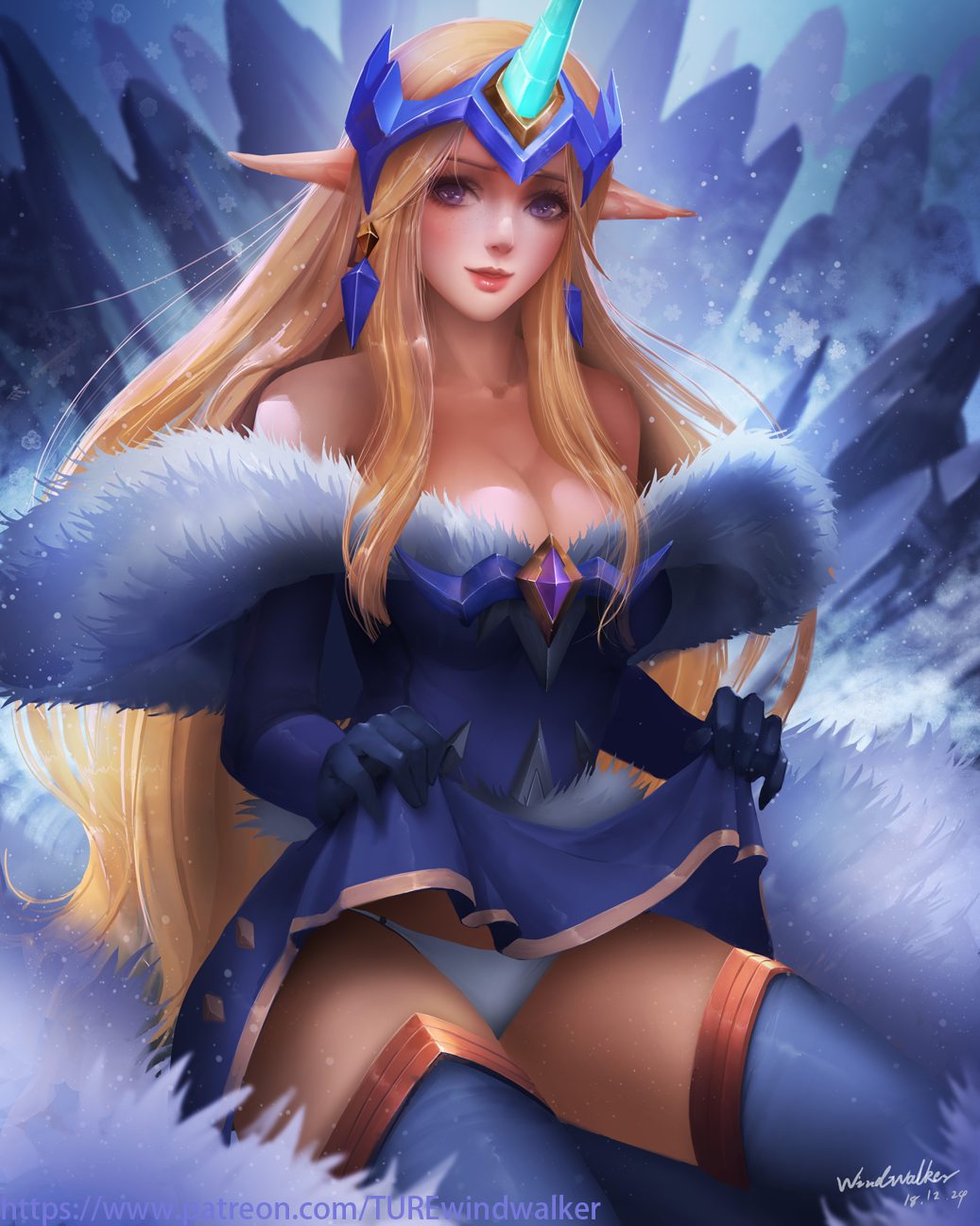 celestial_(league_of_legends) league_of_legends smooth_skin snowdown_series soraka windwalker winter_wonder_soraka winter_wonderland_series