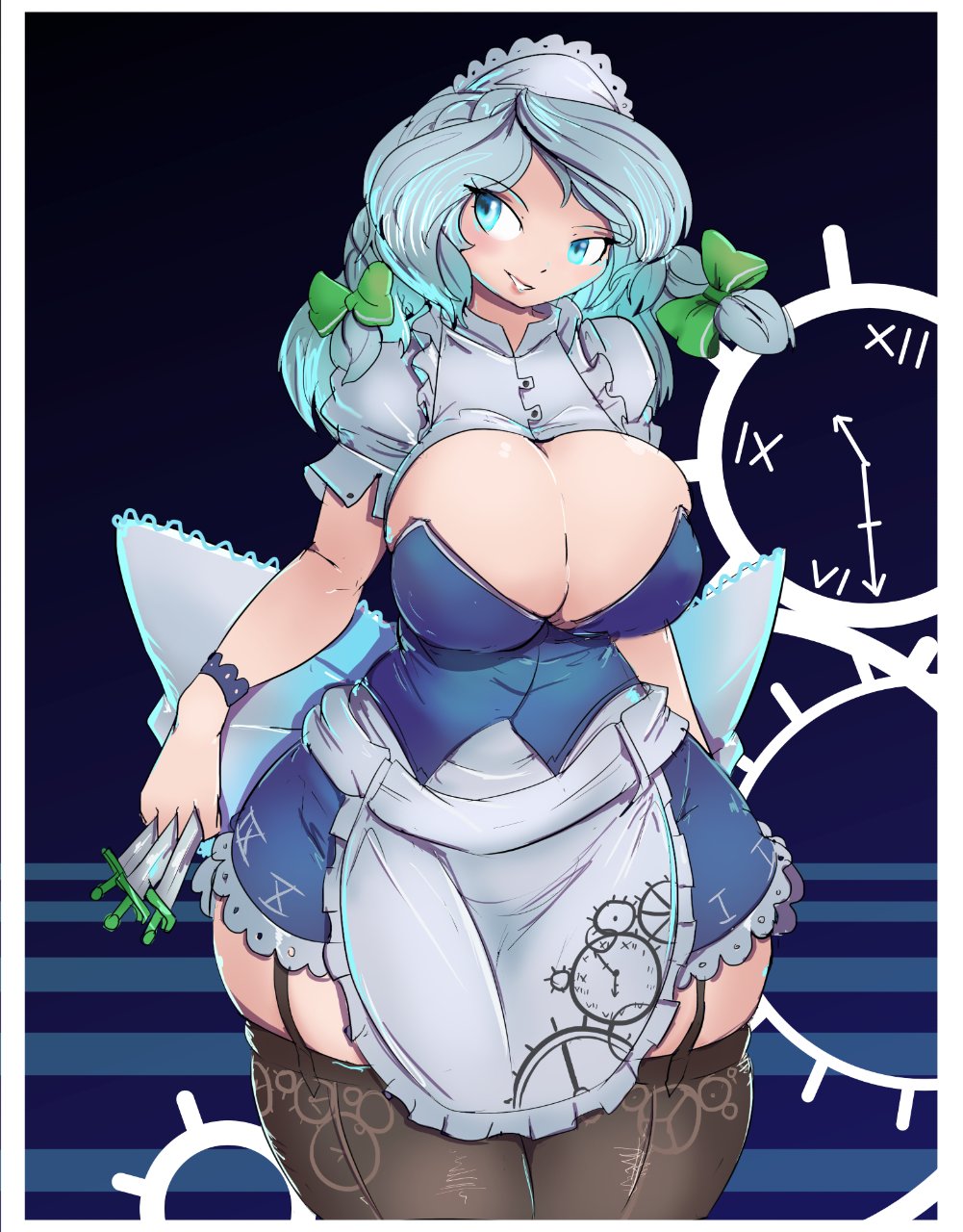 greenm huge_breasts izayoi_sakuya sakuya_izayoi touhou voluptuous wide_hips