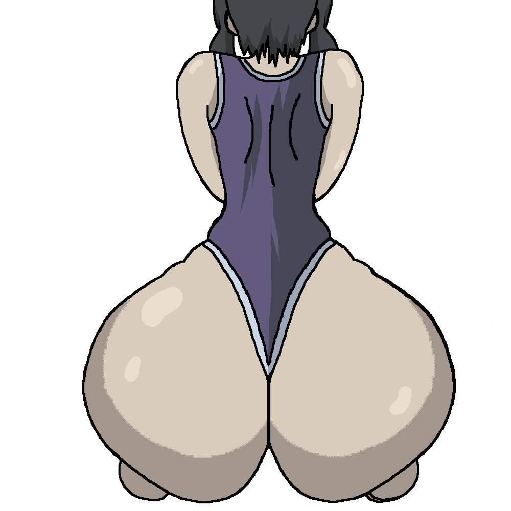 ass ass_focus azumanga_daiou female kokorikokoro_(artist) nyamo_minamo_kurosawa swimsuit tagme traced