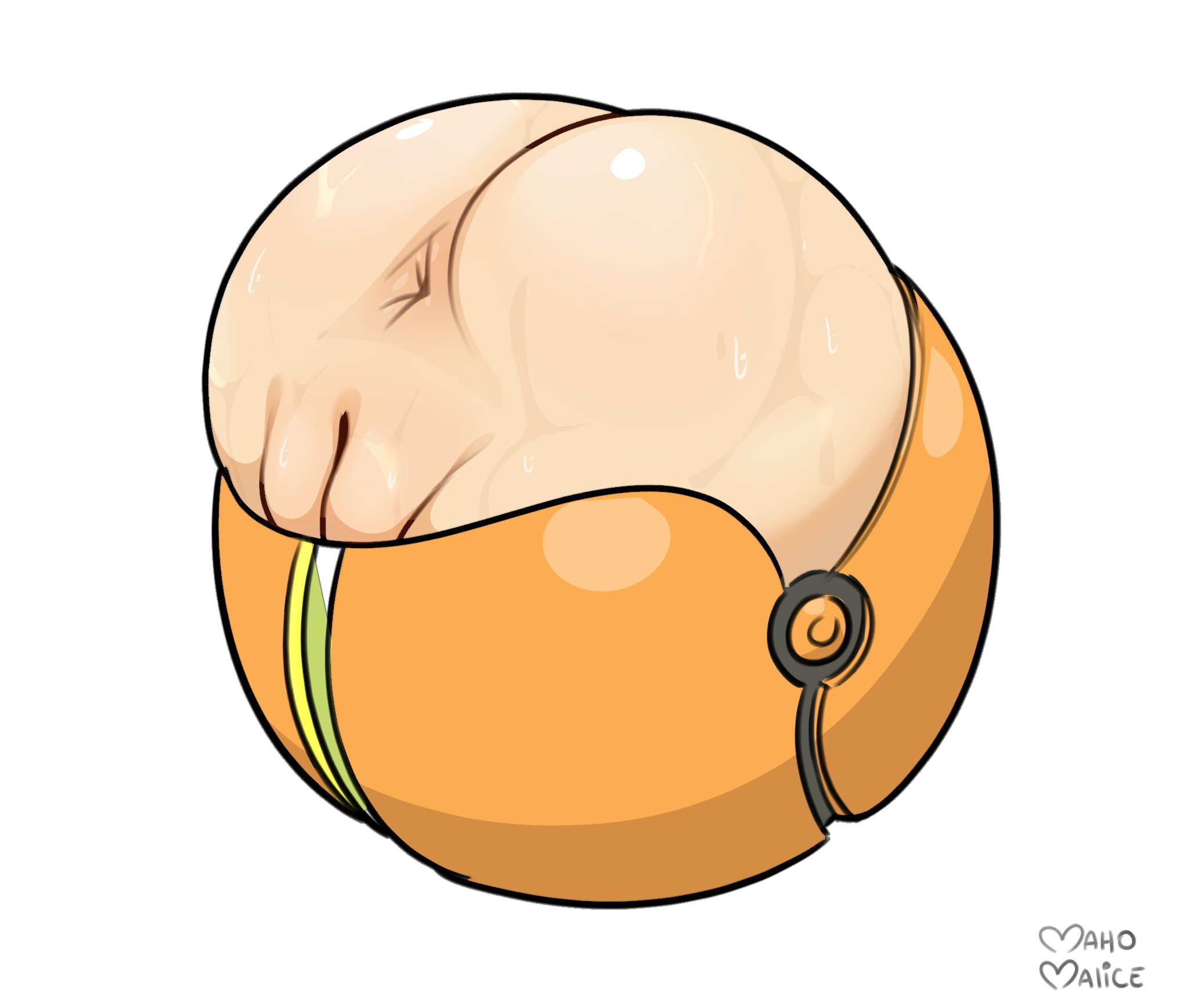 1girls, 2d, 2d (artwork), anus, artist name, ass, blank background, butt, child bearing hips, curvaceous, curvaceous body, curvaceous female, curvaceous figure, curvaceous hips, curvaceous thighs, female, female only, hearts, maho malice, metroid, morph ball, myahogao, nintendo, pussy, pussy ball, samus aran, solo, sweat, vagina, waifu, white background