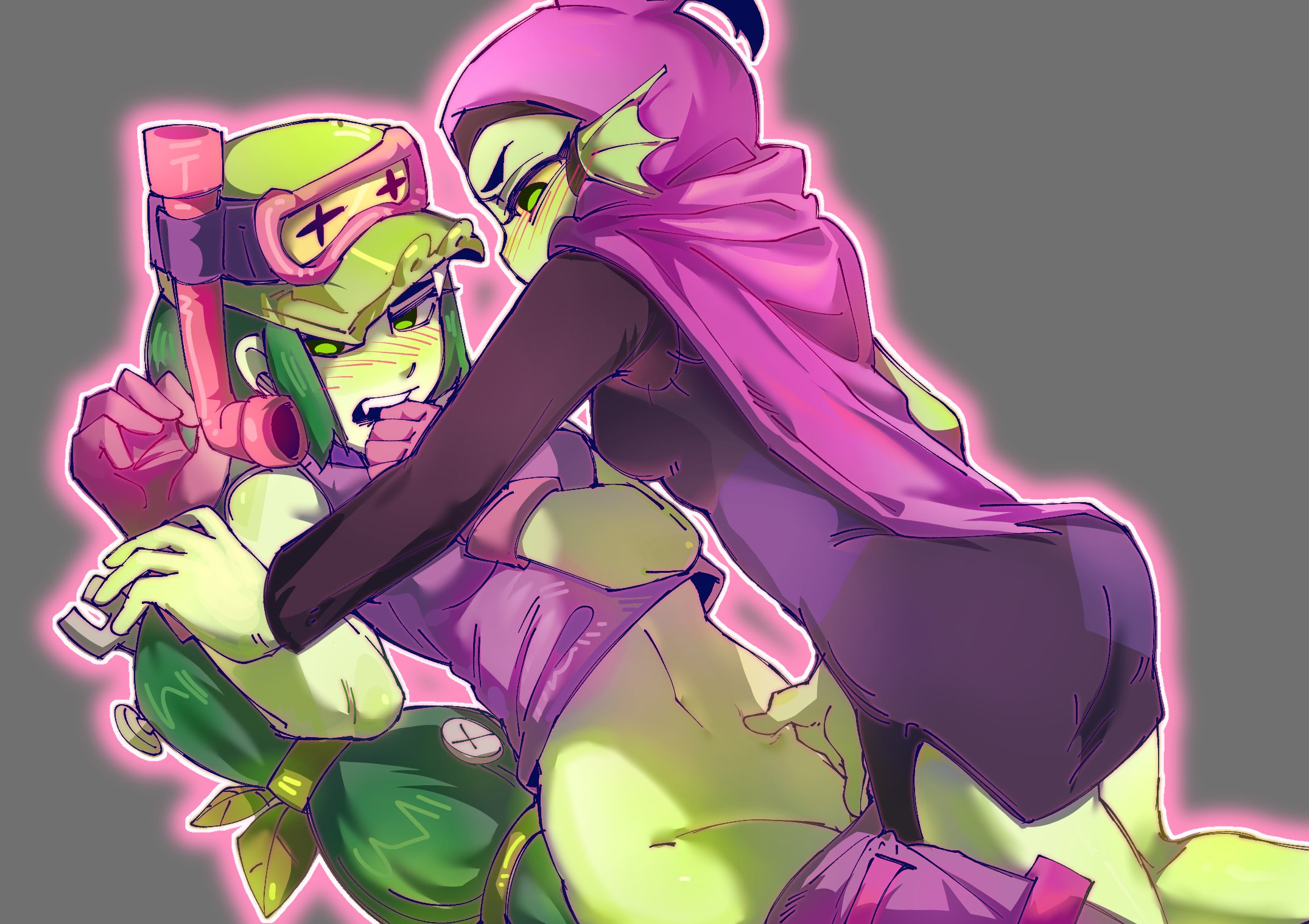 2girls, alli (brawl stars), artist request, brawl stars, female, female only, willow (brawl stars), yuri