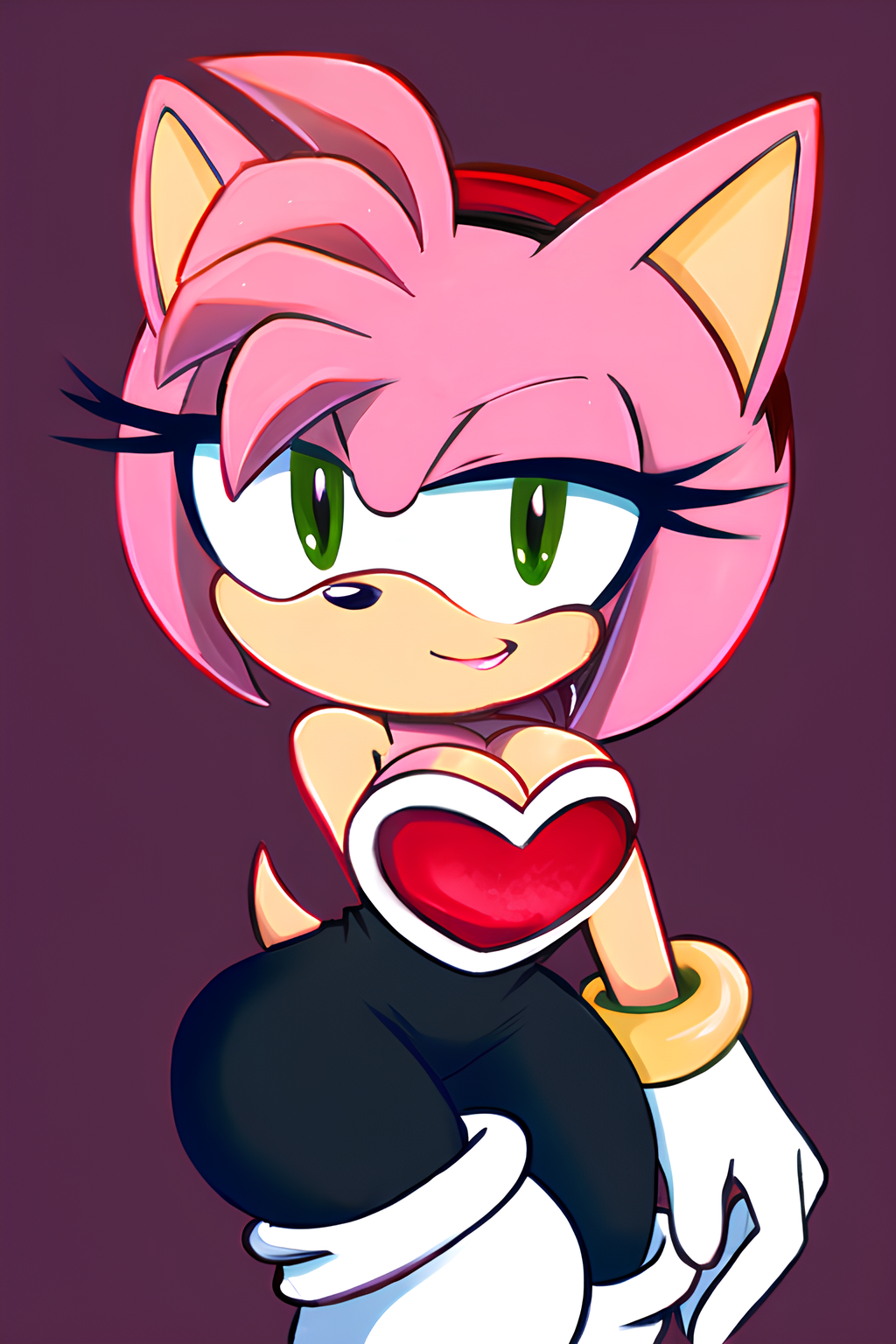 ai_generated amy_rose amy_the_bat bodysuit breasts curvy female female_only horny_female neckline rouge_the_bat_(cosplay) sonic_(series) spandex_suit zerofourai