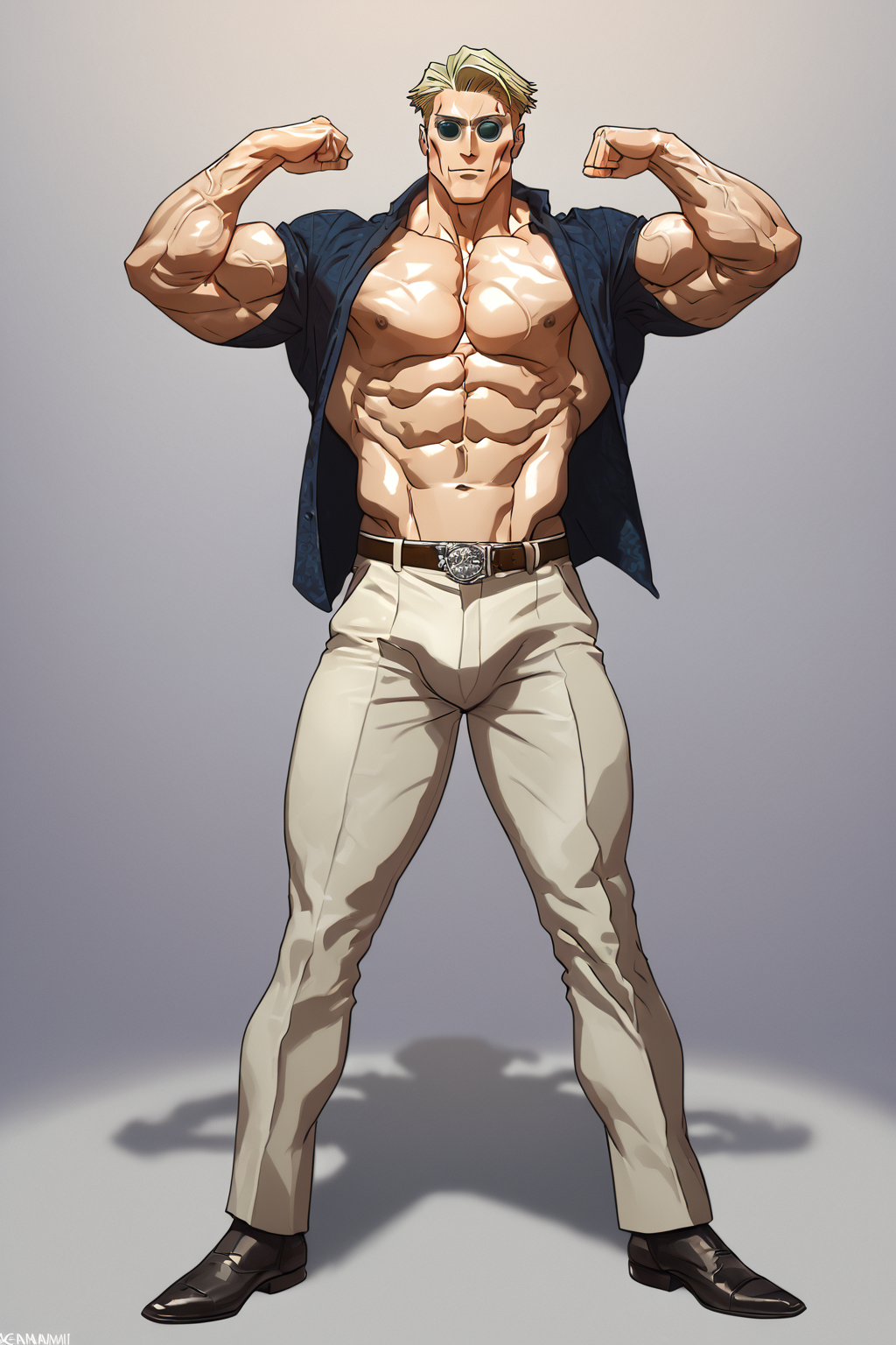 ai_generated blonde_hair buffed jujutsu_kaisen kento_nanami muscles