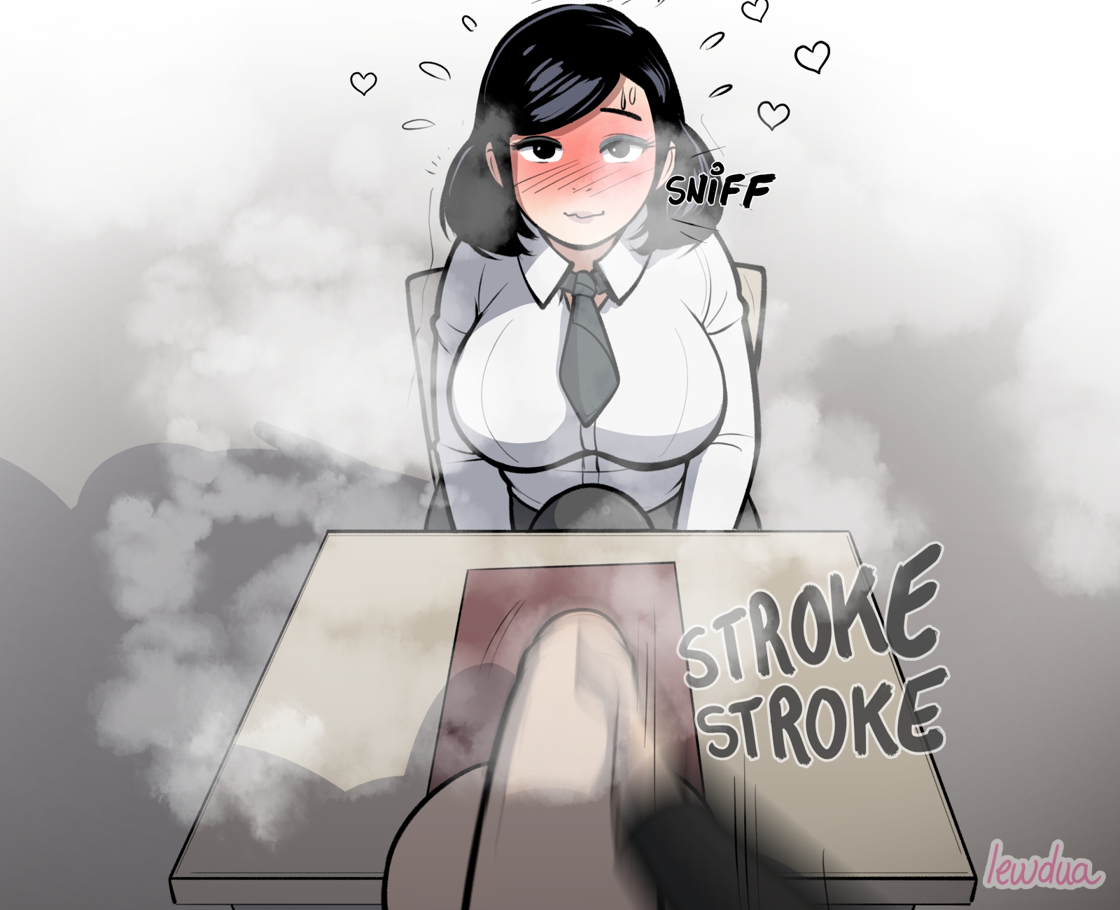2futas, bulge, chloe (lewdua), exhibitionism, futa only, futa pov, futa with futa, futanari, intersex, lewdua, magali (lewdua), masturbation, pov, school uniform, solo focus, stealth masturbation