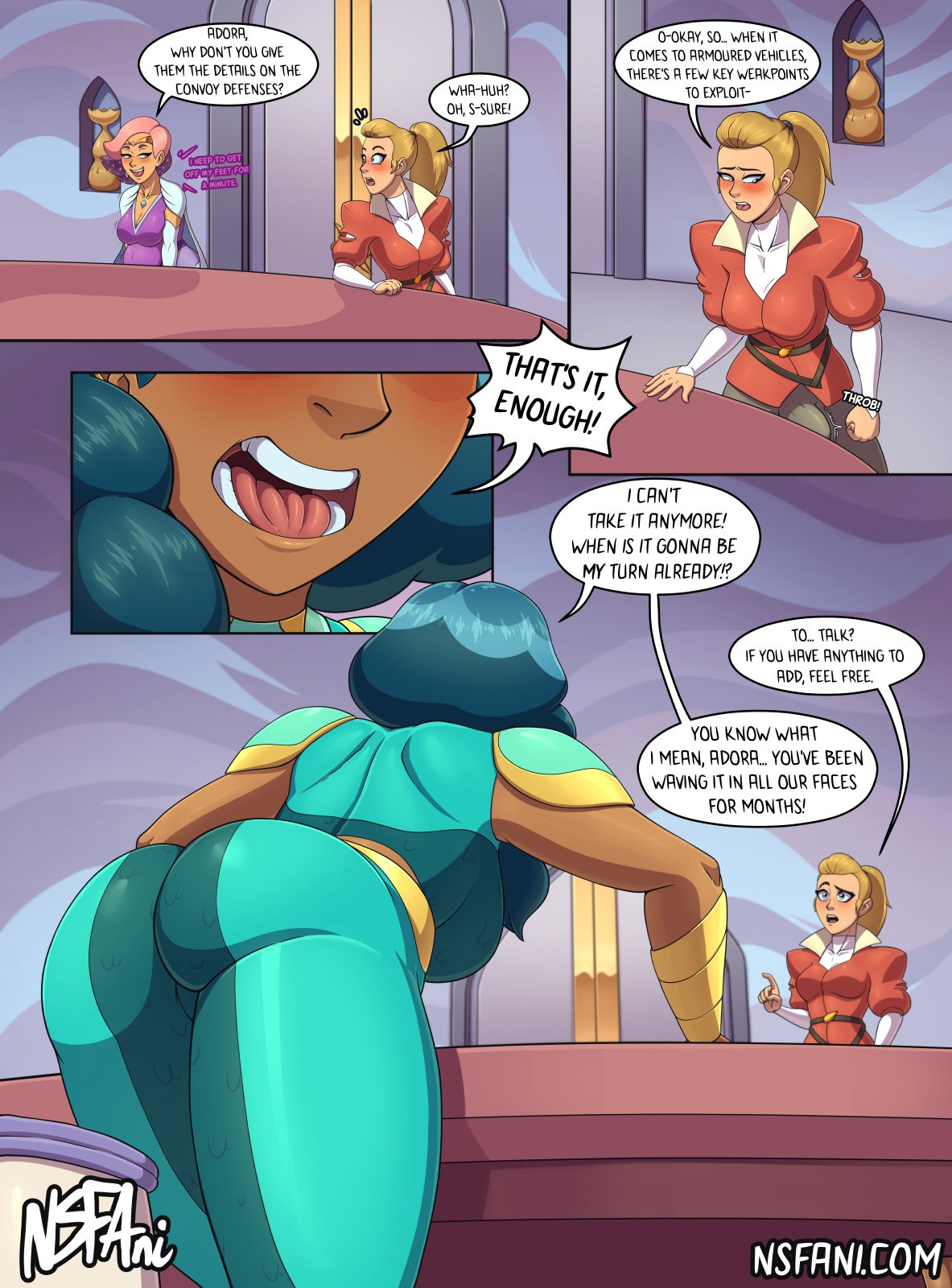 1futa 2girls adora angry ass ass_focus clothed clothing comic comic_page glimmer_(she-ra) horny mermista multiple_girls nsfani pregnant pregnant_belly pregnant_female she-ra_and_the_princesses_of_power