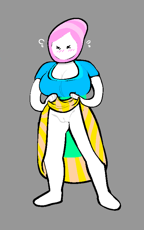 1girls blush carapacian embarrassed embarrassed_female female female_focus female_only homestuck lifting_skirt ms._paint ms_paint_(homestuck) ms_paint_adventures partially_clothed partially_clothed_female posing_for_the_viewer pussy soldierexclipse solo solo_female