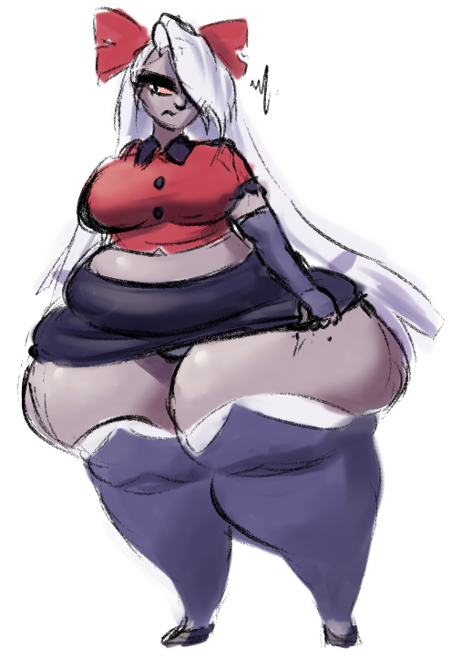 bbw big_belly hazbin_hotel huge_hips iceberg_body_shape obese_female tagme tagme_(artist) vaggie_(hazbin_hotel) weight_gain