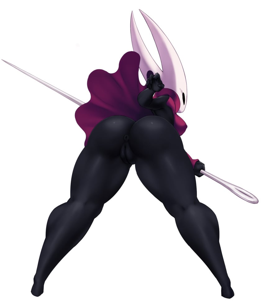 2d, ass, color, female, hollow knight, hornet (hollow knight), needle, pussy, tagme, white background
